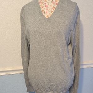 Brooks Brothers Light Gray V-Neck Sweater